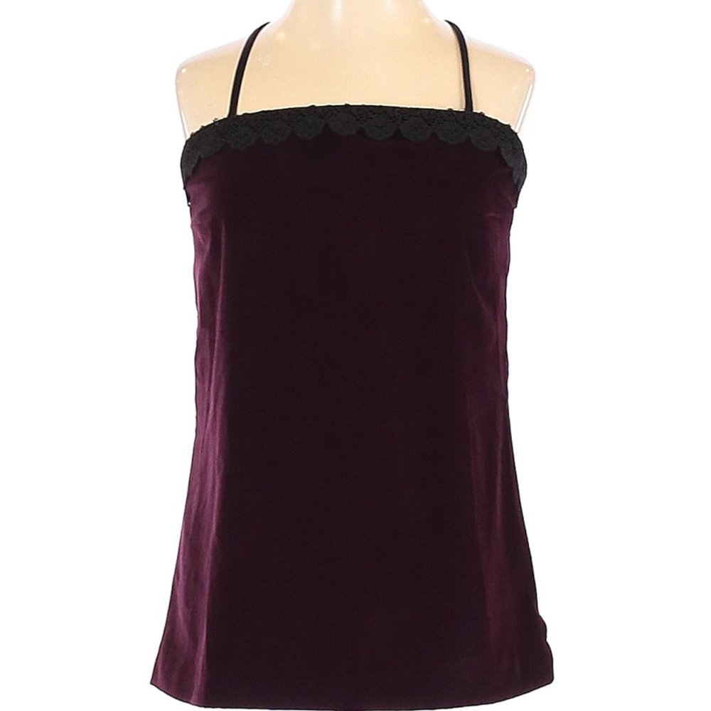 NWT RACIL Burgundy Velvet w/Black Lace Slip Top Size 34 (US 4)
